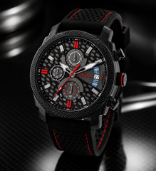 Oceanaut Kryptonite – Black Dial Men's Quartz Dive Watch with 40mm Stainless Steel Case, Black Silicone Strap, Date Display & 200M Water Resistance