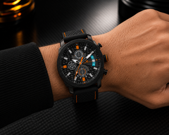 Oceanaut Kryptonite – Black & Grey Dial Men's Quartz Chronograph Watch with 42mm Stainless Steel Case, Black Rubber Strap & 50M Water Resistance