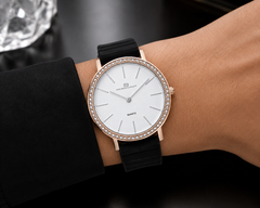 Oceanaut Women's Ripple White Dial Quartz Watch with Black Rubber Strap – 44mm | Square Case