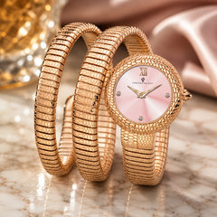 Christian Van Sant Naga – Pink Dial Women's Quartz Luxury Watch with 28mm Stainless Steel Case, Rose Gold Bracelet & Mineral Crystal