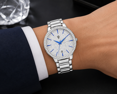 Christian Van Sant Alessia – Silver Women's Quartz Watch with Stainless Steel Bracelet, Mineral Crystal & 38mm Round Case