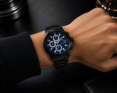 Oceanaut Baccara XL – Black & Grey Dial Men's Quartz Chronograph Sport Watch with 42mm Stainless Steel Case, Black Rubber Strap & 50M Water Resistance