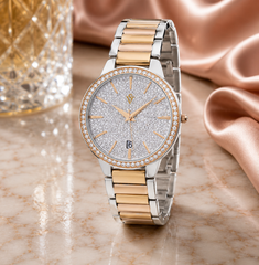 Christian Van Sant Alessia – Grey Dial Women's Quartz Bracelet Watch with 38mm Stainless Steel Case, Rose Gold Bracelet & Mineral Crystal