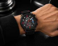 Oceanaut Kryptonite – Black Dial Men's Quartz Dive Watch with 40mm Stainless Steel Case, Black Silicone Strap, Date Display & 200M Water Resistance