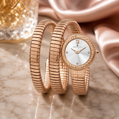 Christian Van Sant Naga – White Dial Women's Elegant Quartz Watch with 28mm Stainless Steel Case, Rose Gold Bracelet & Mineral Crystal