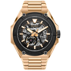 Egard King Ocean Skeleton Rose – Rose Gold Swiss Automatic Dive Watch with Open Heart Dial, Sapphire Crystal & 500M Water Resistance