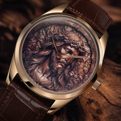 Egard In His Name Rose – Rose Gold Automatic Men's Watch with Seiko NH35 Movement, Sapphire Crystal & Leather Strap
