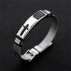 Men's cross steel bracelet