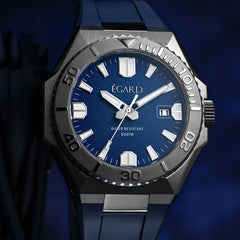 Egard King Ocean Aqua – Swiss Automatic Dive Watch with 500M Water Resistance, Sapphire Crystal & Dual Strap System