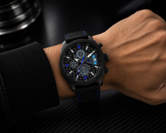 Oceanaut Kryptonite – Black & Grey Dial Men's Quartz Chronograph Sport Watch with 42mm Stainless Steel Case, Black Rubber Strap & 50M Water Resistance