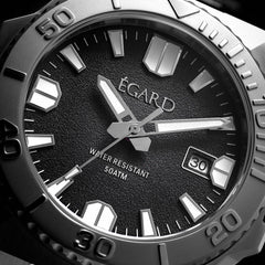 Egard King Ocean Classic – Black Swiss Automatic Dive Watch with Unidirectional Bezel, Sapphire Crystal & 500M Water Resistance