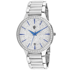 Christian Van Sant Alessia – Silver Women's Quartz Watch with Stainless Steel Bracelet, Mineral Crystal & 38mm Round Case