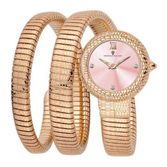 Christian Van Sant Naga – Pink Dial Women's Quartz Luxury Watch with 28mm Stainless Steel Case, Rose Gold Bracelet & Mineral Crystal