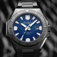 Egard King Ocean Aqua – Swiss Automatic Dive Watch with 500M Water Resistance, Sapphire Crystal & Dual Strap System