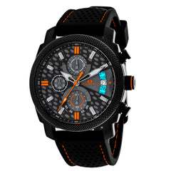 Oceanaut Kryptonite – Black & Grey Dial Men's Quartz Chronograph Watch with 42mm Stainless Steel Case, Black Rubber Strap & 50M Water Resistance