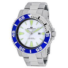 Oceanaut Marletta – Blue Dial Men's Quartz Dive Watch with 48mm Stainless Steel Case, Silver Bracelet, Rotating Bezel & 200M Water Resistance