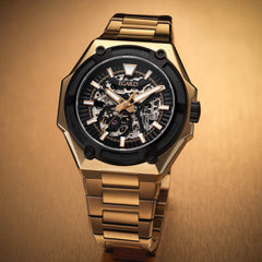 Egard King Ocean Skeleton Rose – Rose Gold Swiss Automatic Dive Watch with Open Heart Dial, Sapphire Crystal & 500M Water Resistance