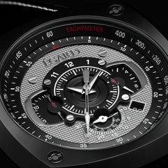 Egard V1-Viking Stealth – Black Swiss Chronograph Men's Watch with PVD Stainless Steel Case, Sapphire Crystal & 3 Strap Set