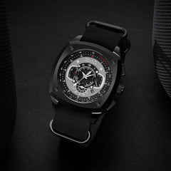 Egard V1-Viking Stealth – Black Swiss Chronograph Men's Watch with PVD Stainless Steel Case, Sapphire Crystal & 3 Strap Set