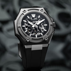 Egard King Ocean Skeleton Steel – Swiss Automatic Dive Watch with Open Heart Dial, 500M Water Resistance & Sapphire Crystal