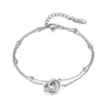 Women's linked bracelet - silver