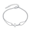 Women's cross bracelet - silver