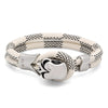 Skull Clasp White Genuine Snake Skin Bracelet
