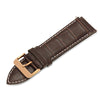 26mm Brown genuine leather strap -Rose buckle