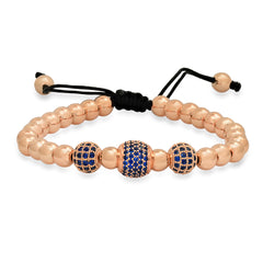Rose Gold Blue Emerald Bracelet