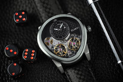 Egard Quantus Carbon-Beast AUTO – Swiss Automatic 43mm Gunmetal Watch with Curved Sapphire Crystal & Carbon Fiber Strap