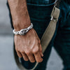 Skull Clasp White Genuine Snake Skin Bracelet