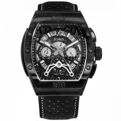 Patriot Stealth – All Black Swiss Timepiece with 316L Steel Case, Miyota Dual Time Movement & Leather Strap