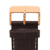 26mm Brown genuine leather strap -Rose buckle
