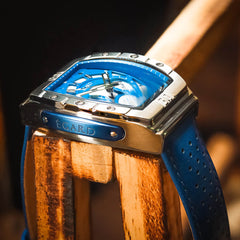 Patriot Blue Legend – Navy Blue Swiss Men's Watch with 316L Stainless Steel Case, K1 Crystal & Dual Time Movement
