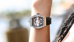 Egard Patriot Classica – Silver & Black Women's Dress Watch with 316L Stainless Steel Case, Miyota Dual Time Movement & K1 Crystal