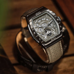 Patriot Gunbeast – Dark Grey Swiss Men's Watch with 316L Stainless Steel Case, K1 Crystal & Miyota Dual Time Movement