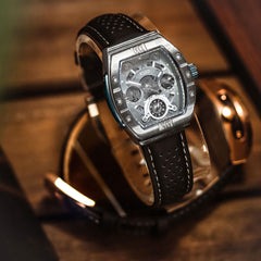Egard Patriot Classica – Silver & Black Women's Dress Watch with 316L Stainless Steel Case, Miyota Dual Time Movement & K1 Crystal