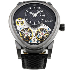 Egard Quantus Carbon-Beast AUTO – Swiss Automatic 43mm Gunmetal Watch with Curved Sapphire Crystal & Carbon Fiber Strap